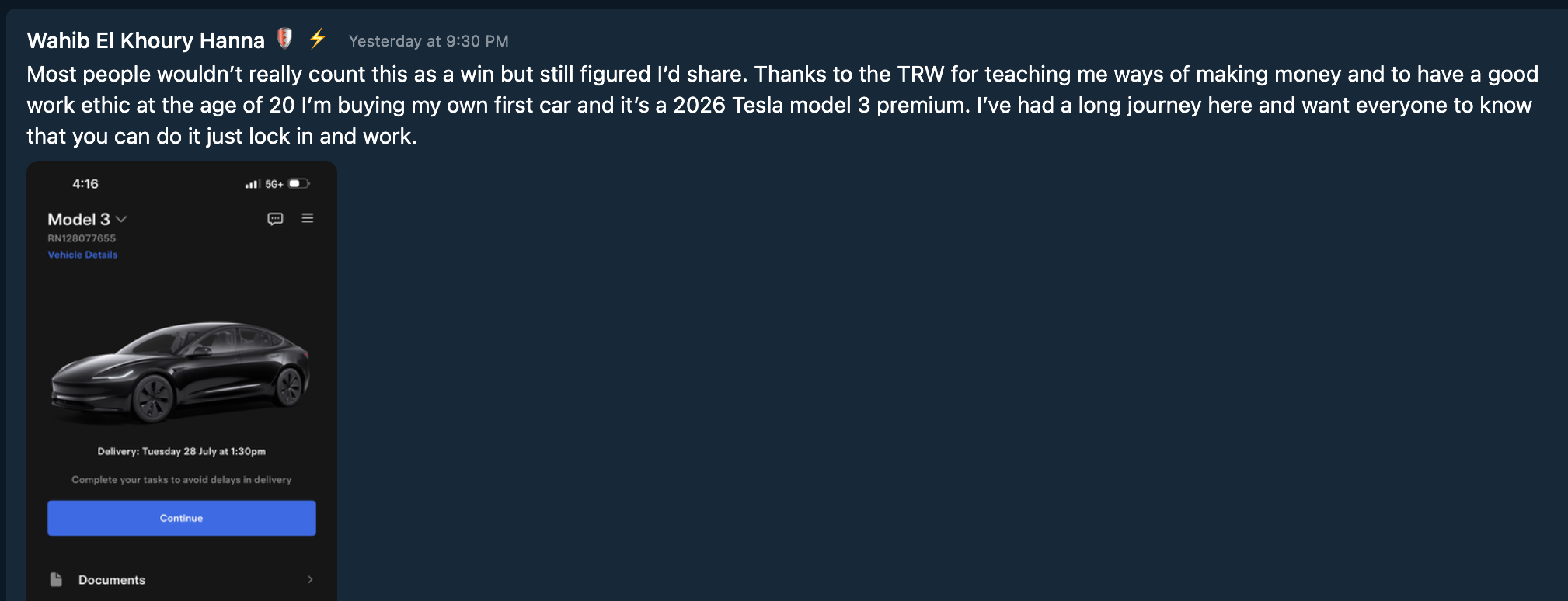 Testimonial Snapshot