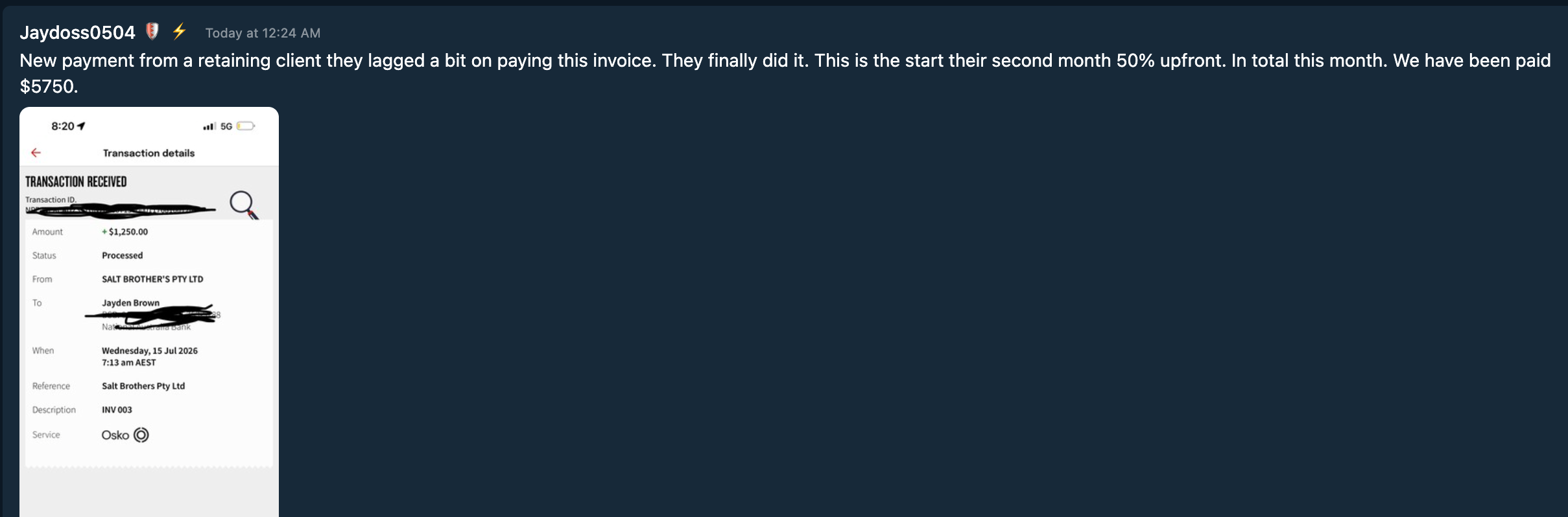 Testimonial Snapshot