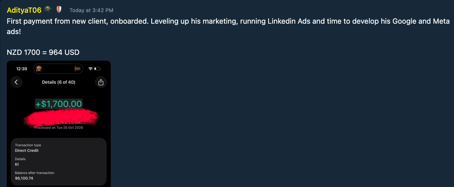 Testimonial Snapshot
