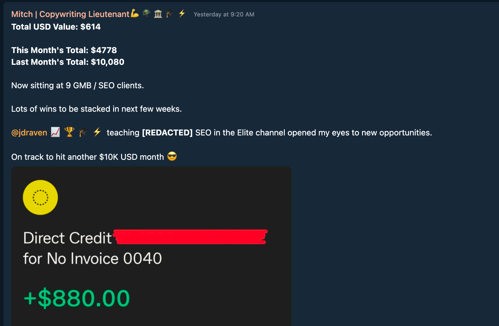 Testimonial Snapshot
