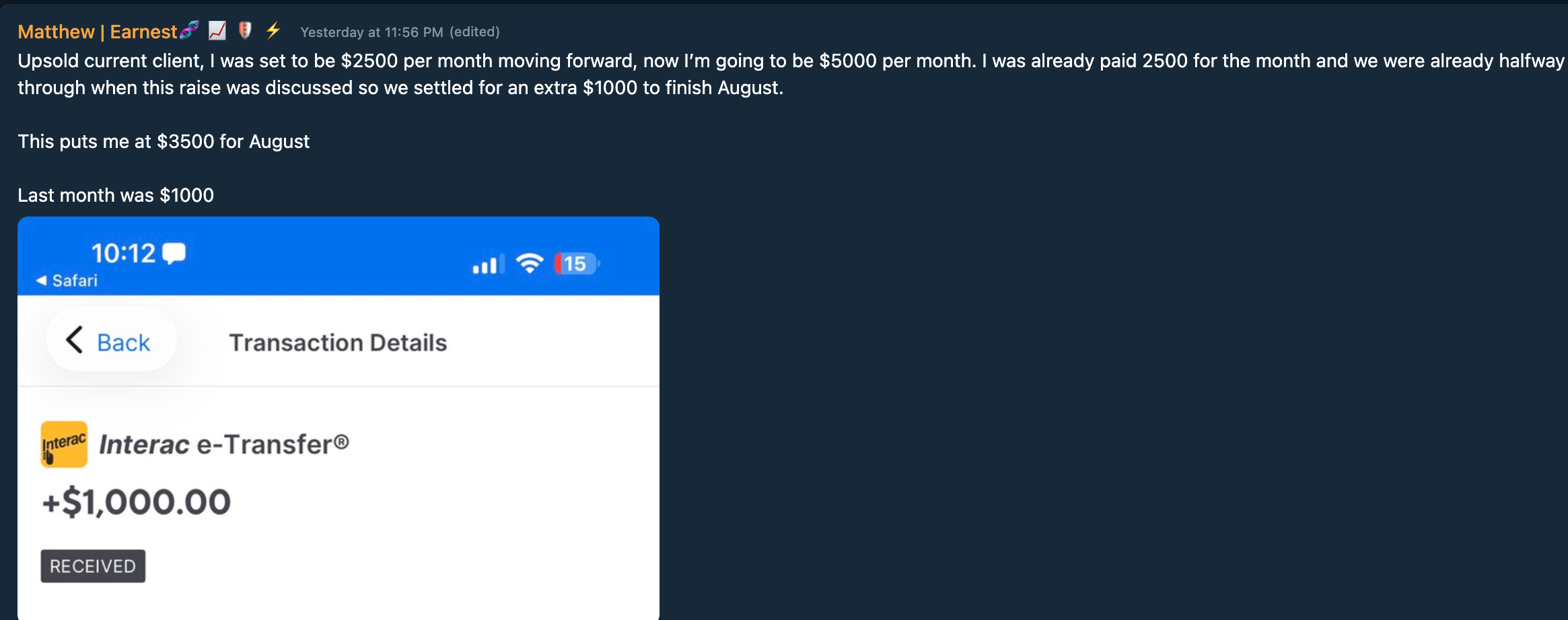 Testimonial Snapshot