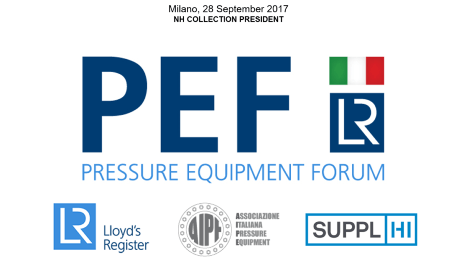 Immagine di copertina del post dedicato alla partecipazione di SupplHi al Pressure Equipment Forum Italia nel 2017