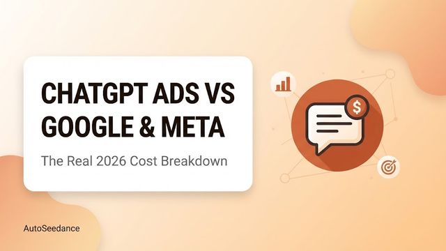 Graphic comparing ChatGPT Ads cost to Google, Meta, and YouTube advertising in 2026