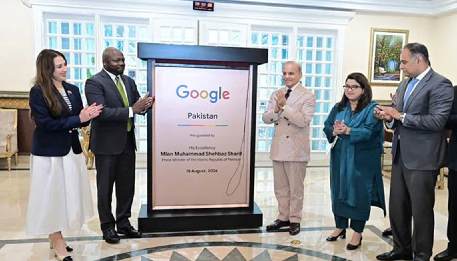 Google Pakistan office inauguration Shehbaz Sharif Wilson White" ya "PM Shehbaz Google office Islamabad August 2026