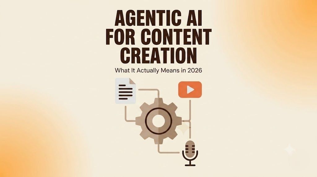Graphic explaining agentic AI for content creation versus traditional generative AI tools