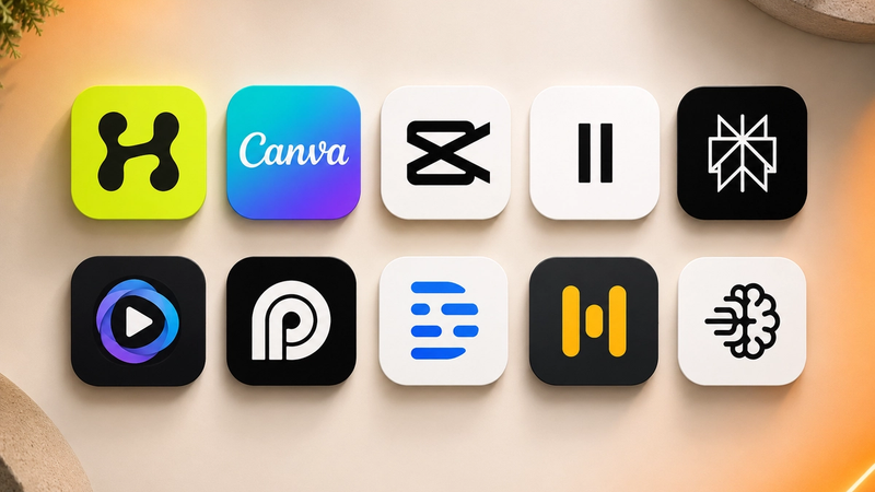 Content creator's desk with free AI content creation tools open on screen