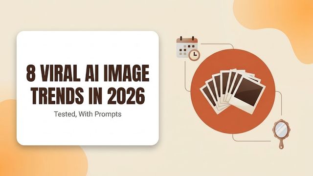 Overview graphic of eight viral AI image trends going viral in 2026