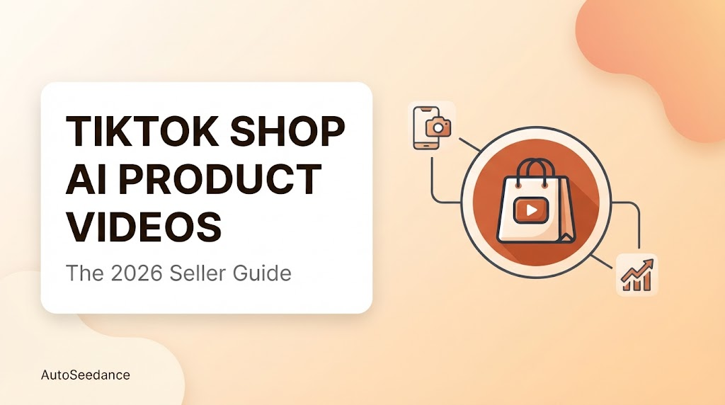 Graphic explaining how TikTok Shop sellers use AI to create product videos in 2026