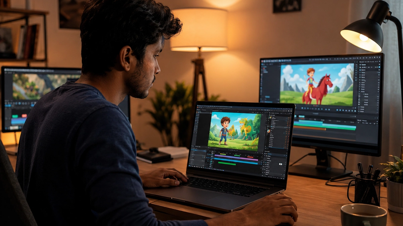 Creator's 2D animation video production workflow using AI tools