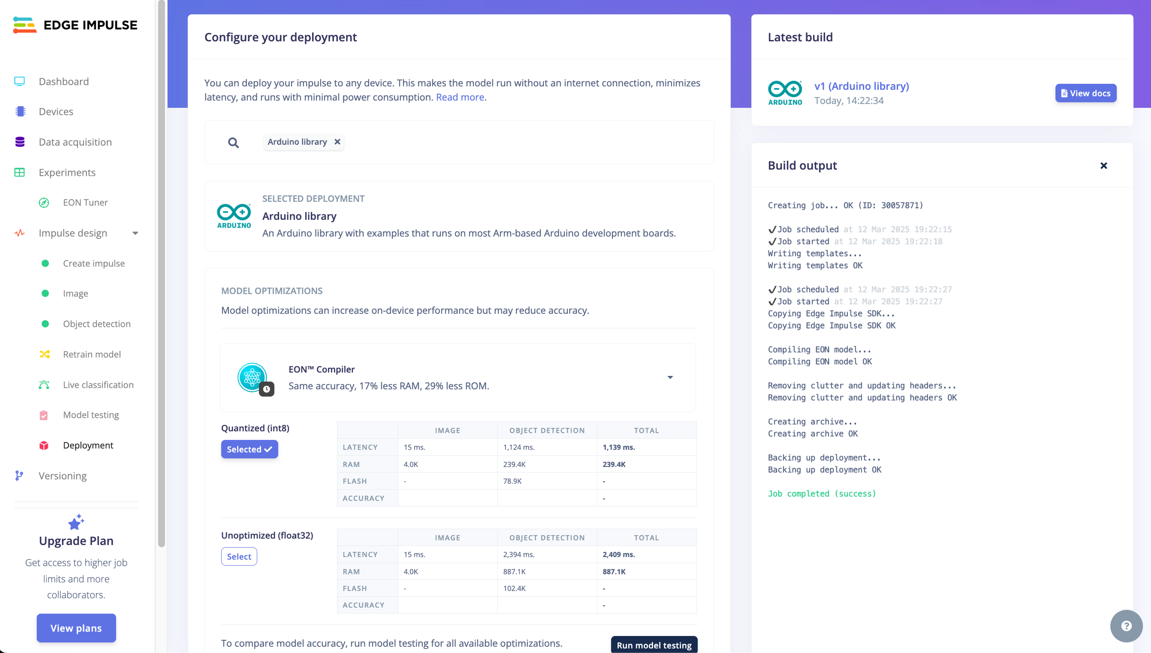 Building and exporting the model