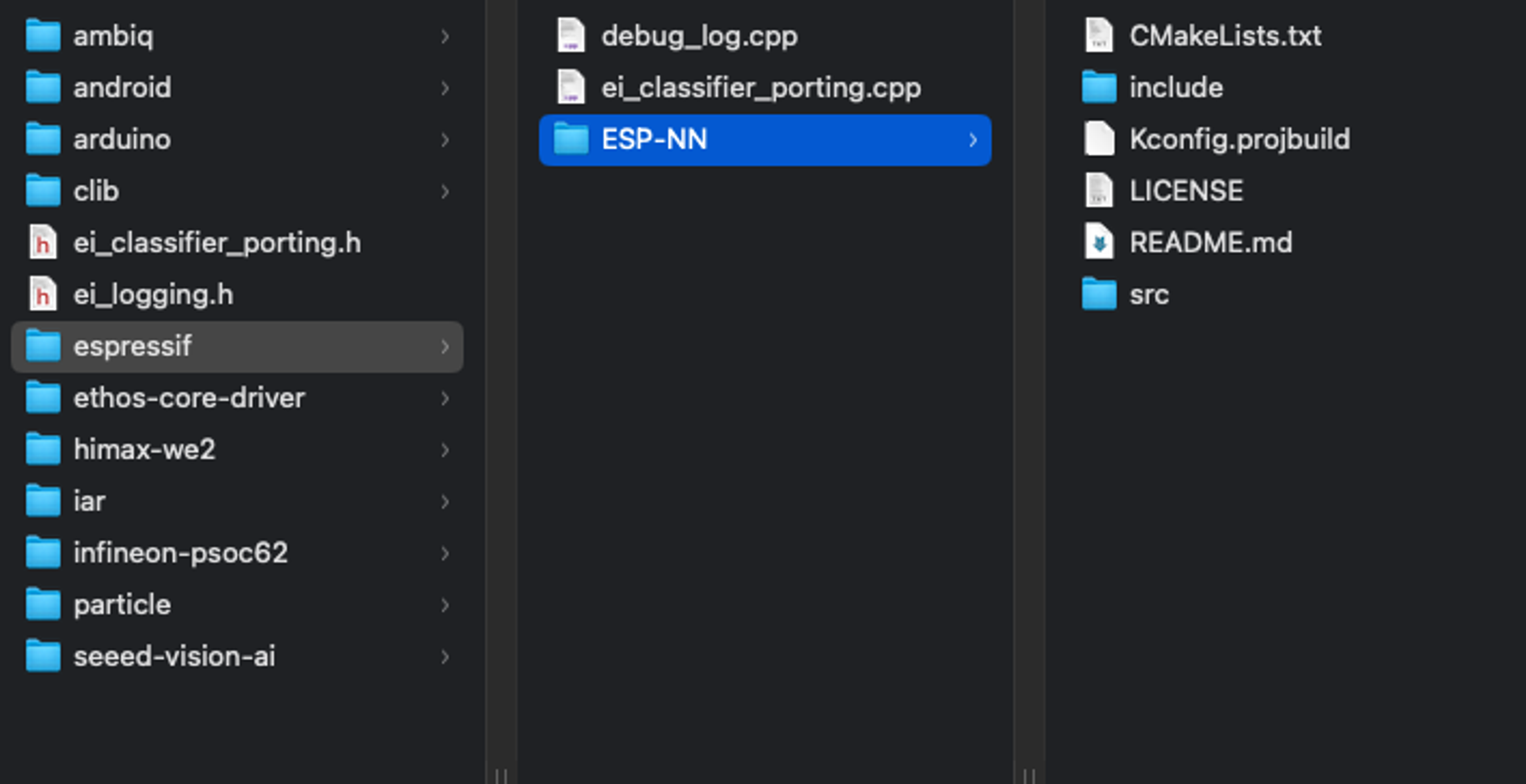 Replacing the ESP-NN folder
