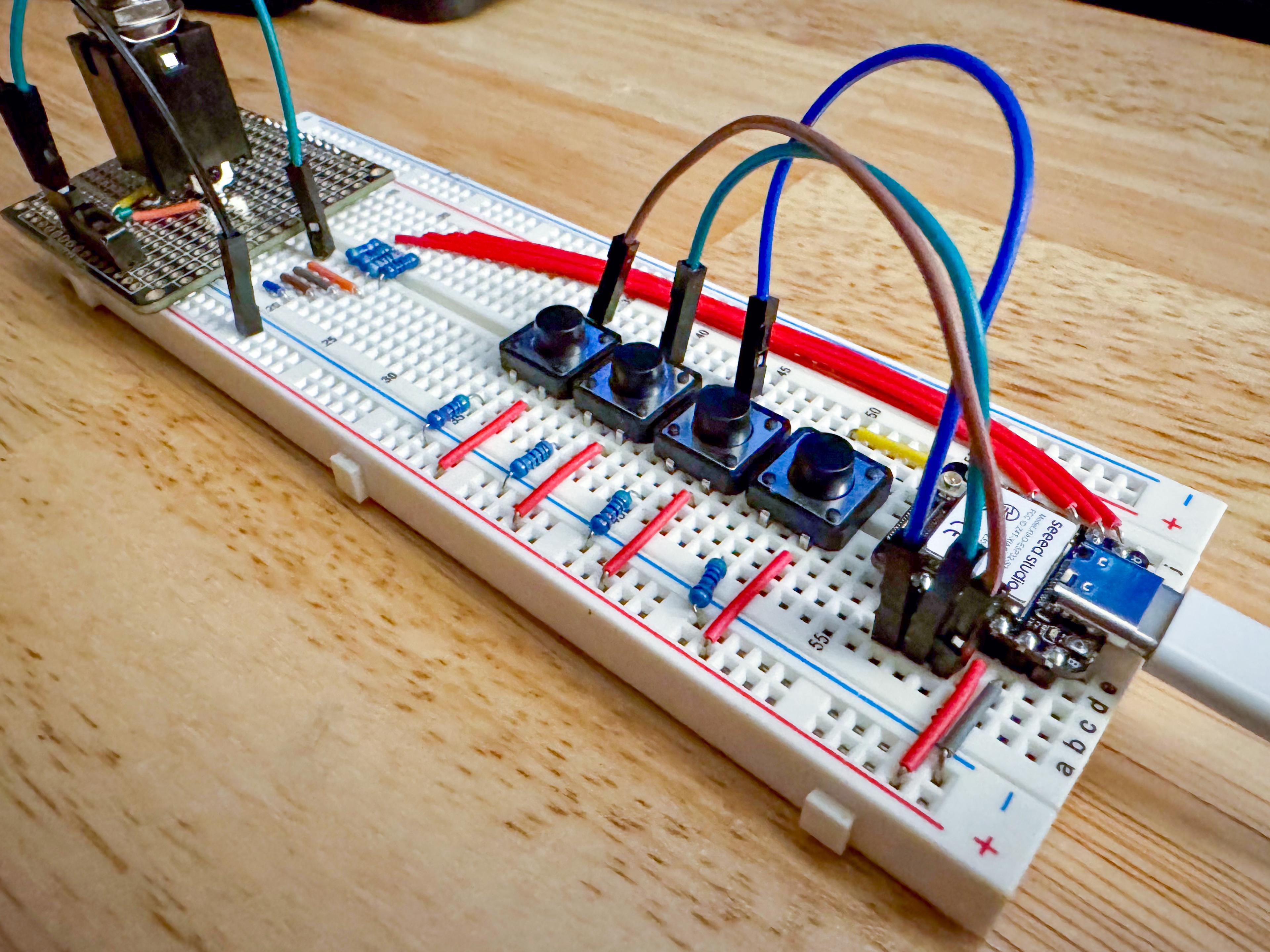 Side view of buttons