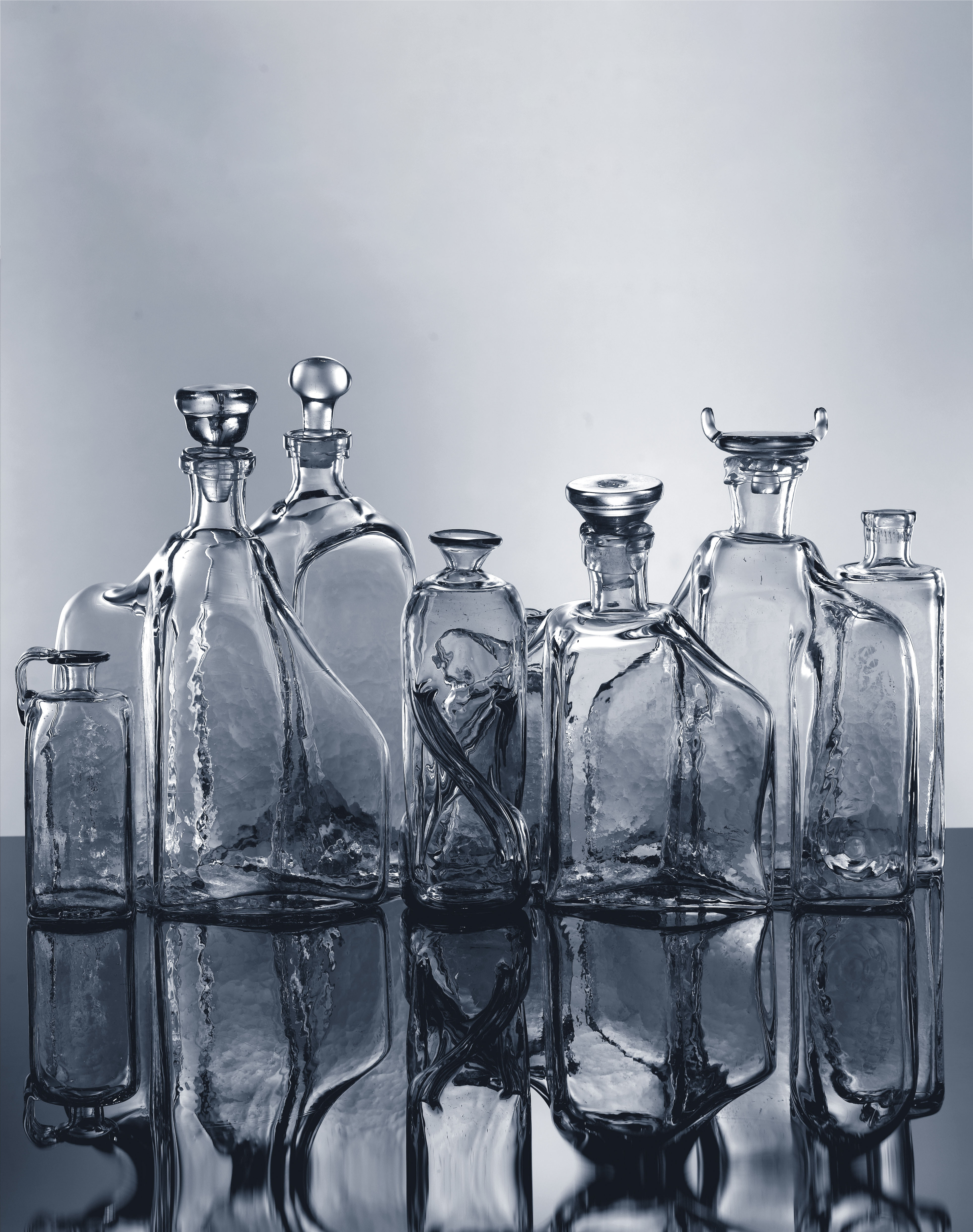 hand blown glass bottles