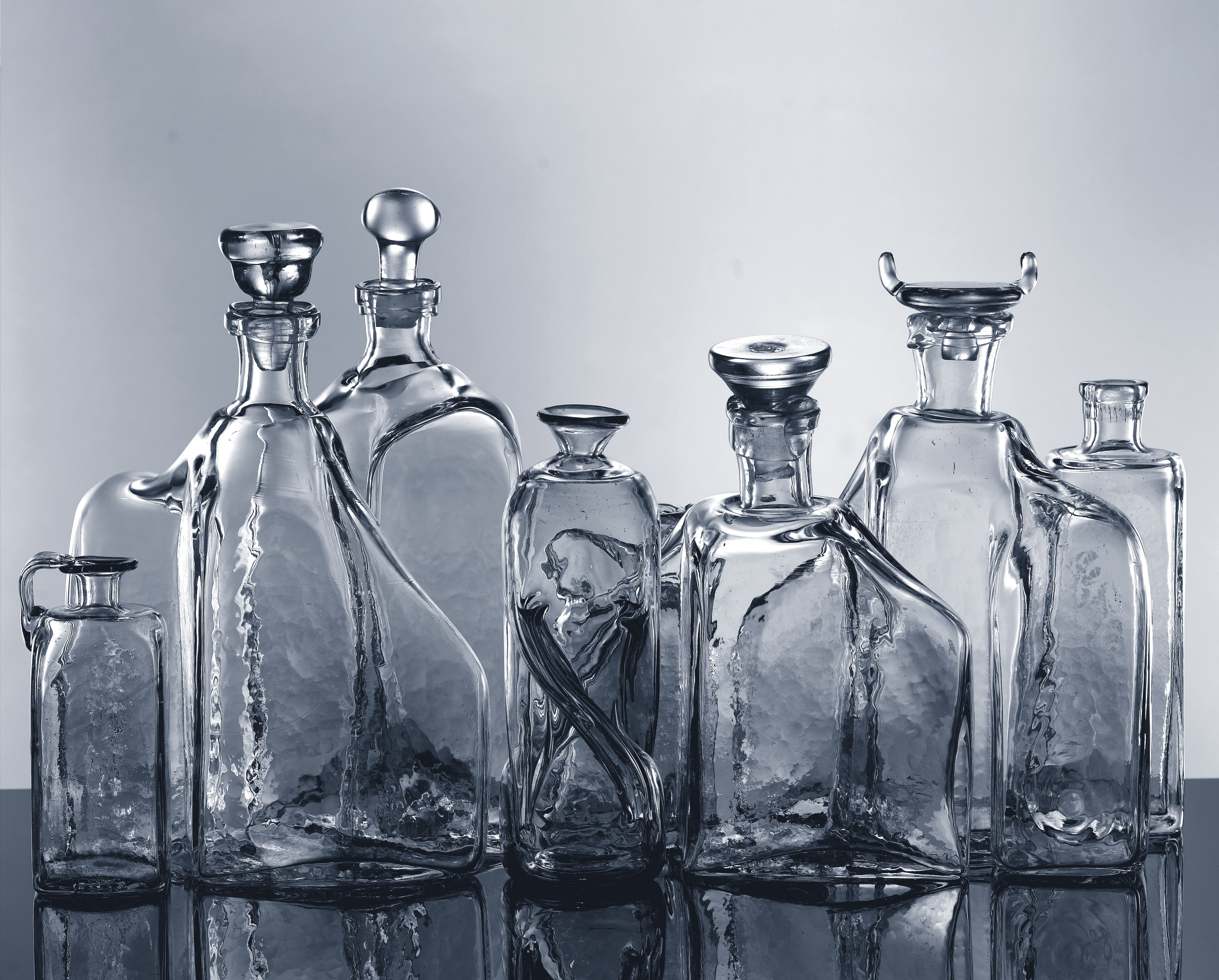 hand blown glass bottles
