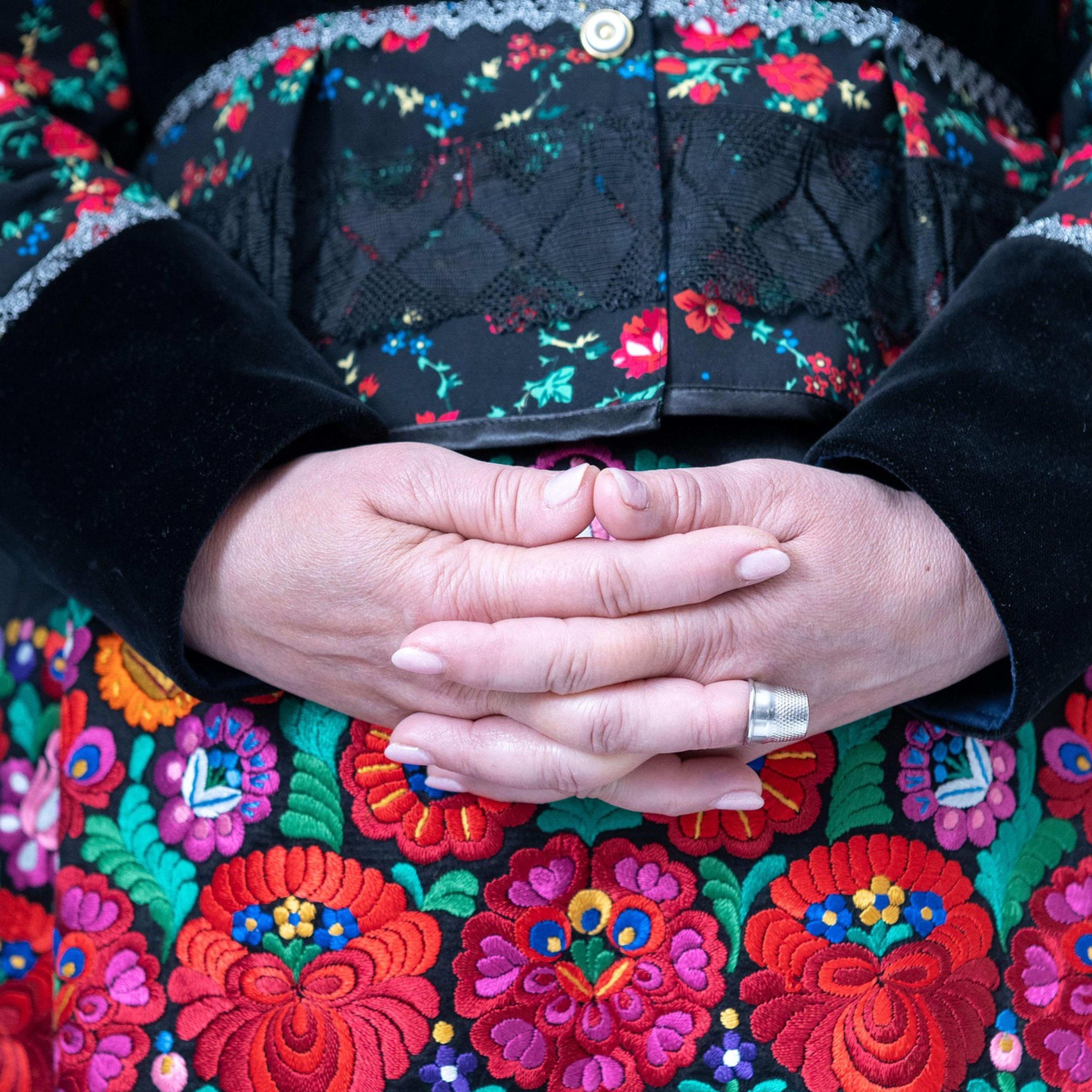 woman dressed in traditional hungarian wear