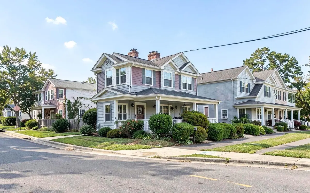 Well-kept split-level and ranch homes on a residential street in Plainview, NY, Nassau County