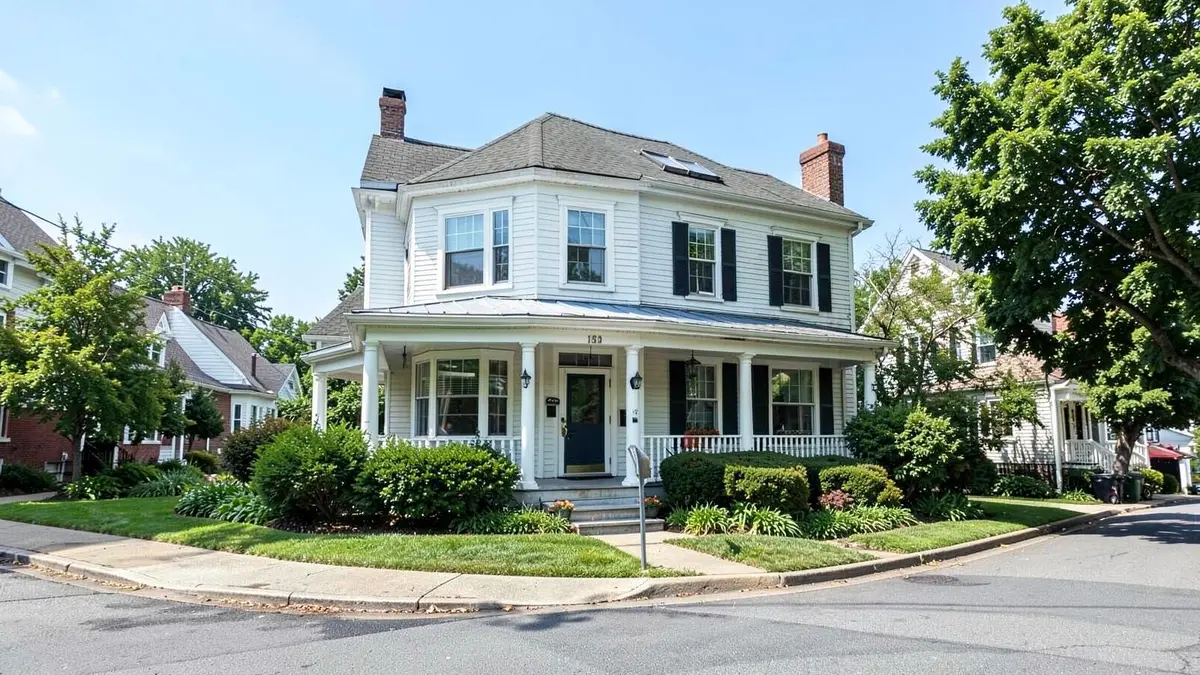 Colonial home on a residential street in Westbury, NY in the Town of North Hempstead