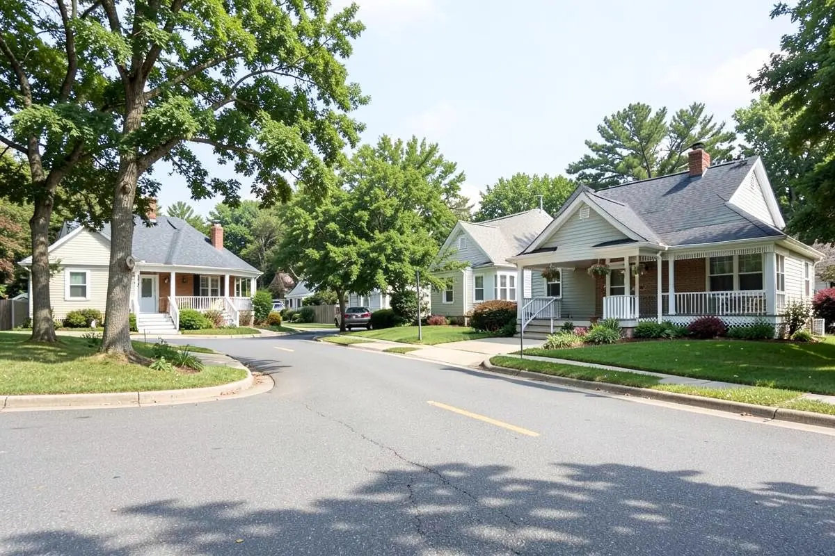 Ranch homes on a quiet residential street in Bohemia, NY, Town of Islip, Suffolk County