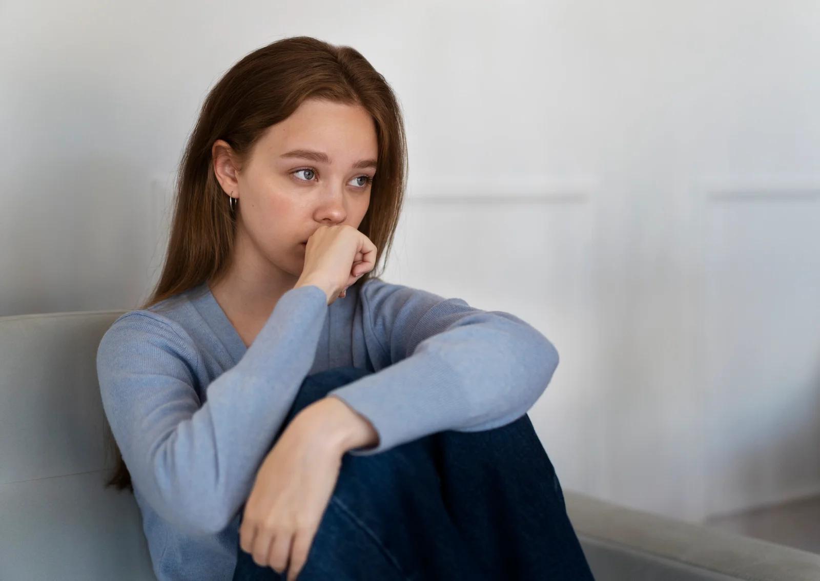woman with public speaking anxiety