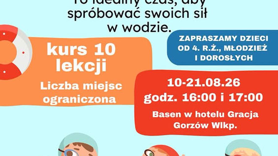 Wakacyjny kurs pływania w Gorzowie — zapisy na sierpień 2026
