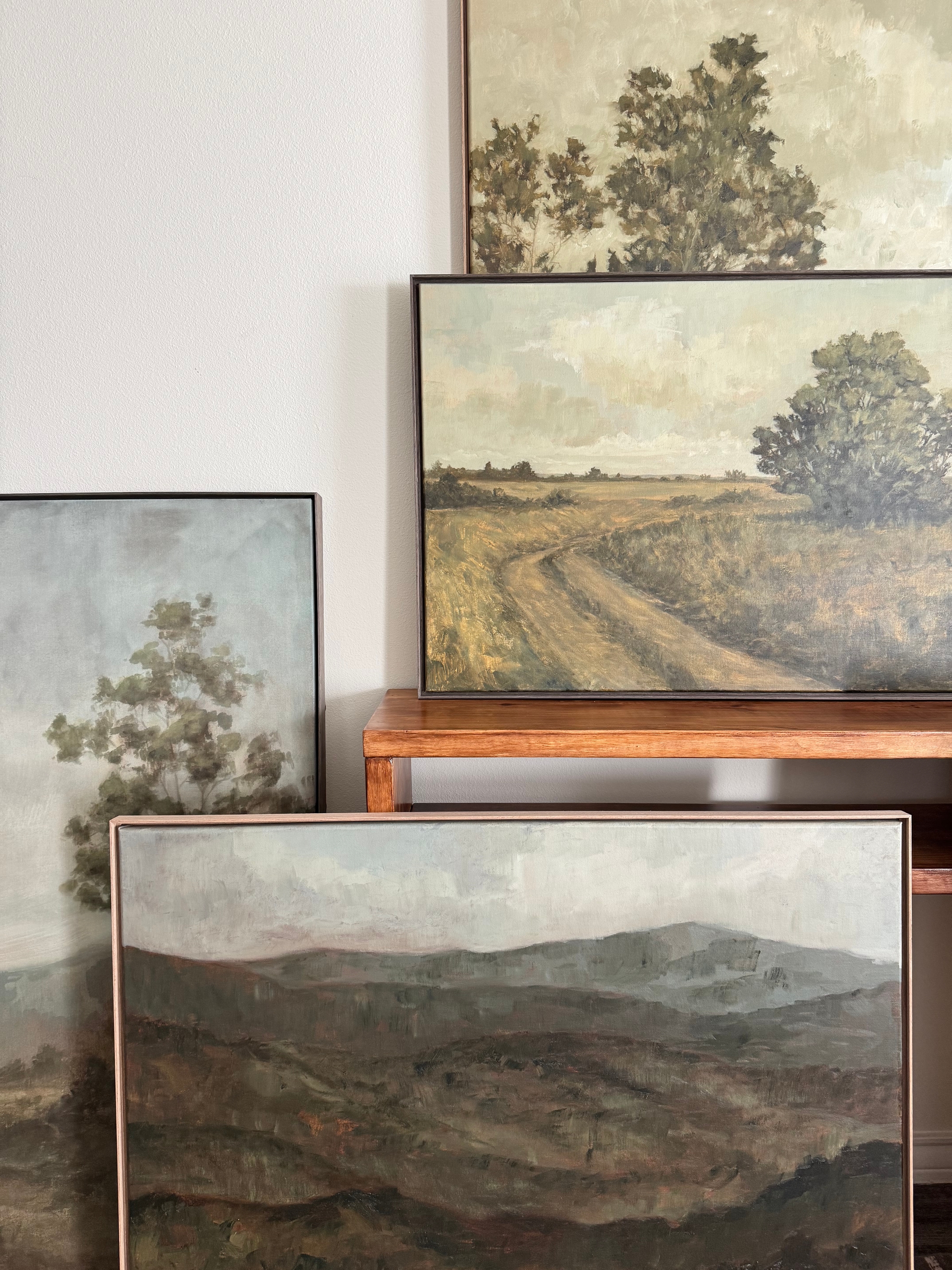 Framed large oil paintings 