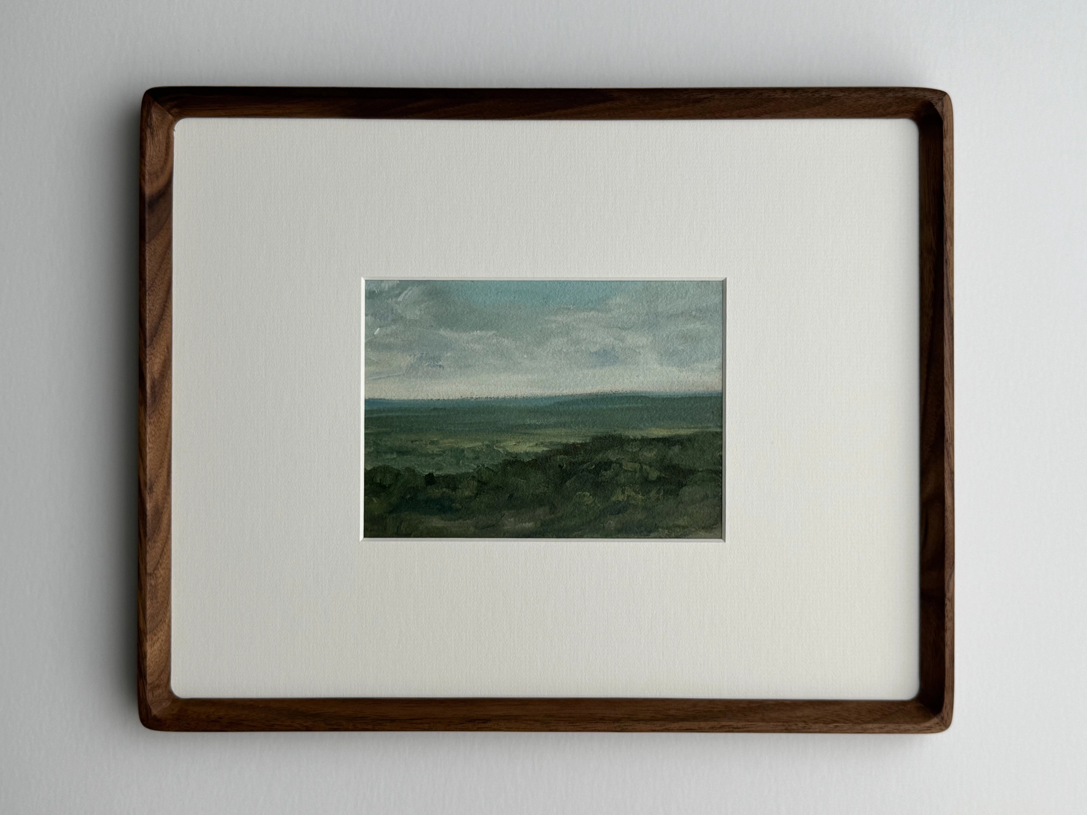 Hillside study painting in frame 