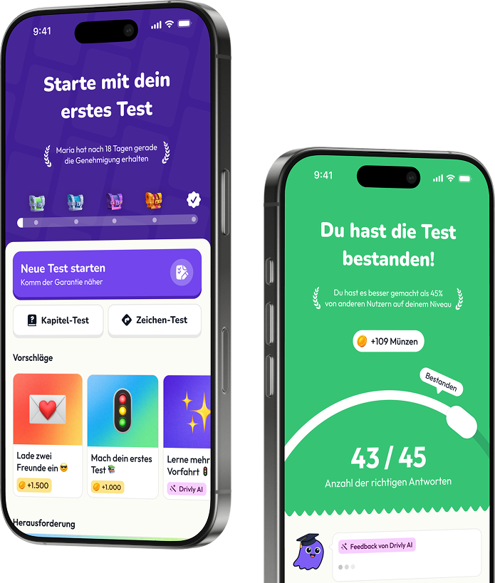 Die Drivly-App auf zwei Smartphones