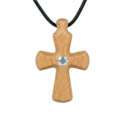 Oval Strass Necklace Cross