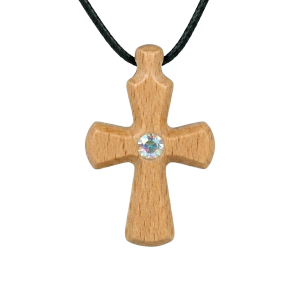 Oval Strass Necklace Cross