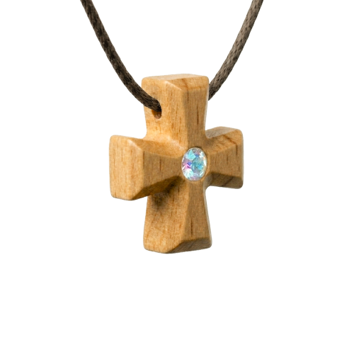 Small Strass Necklace Cross - 3