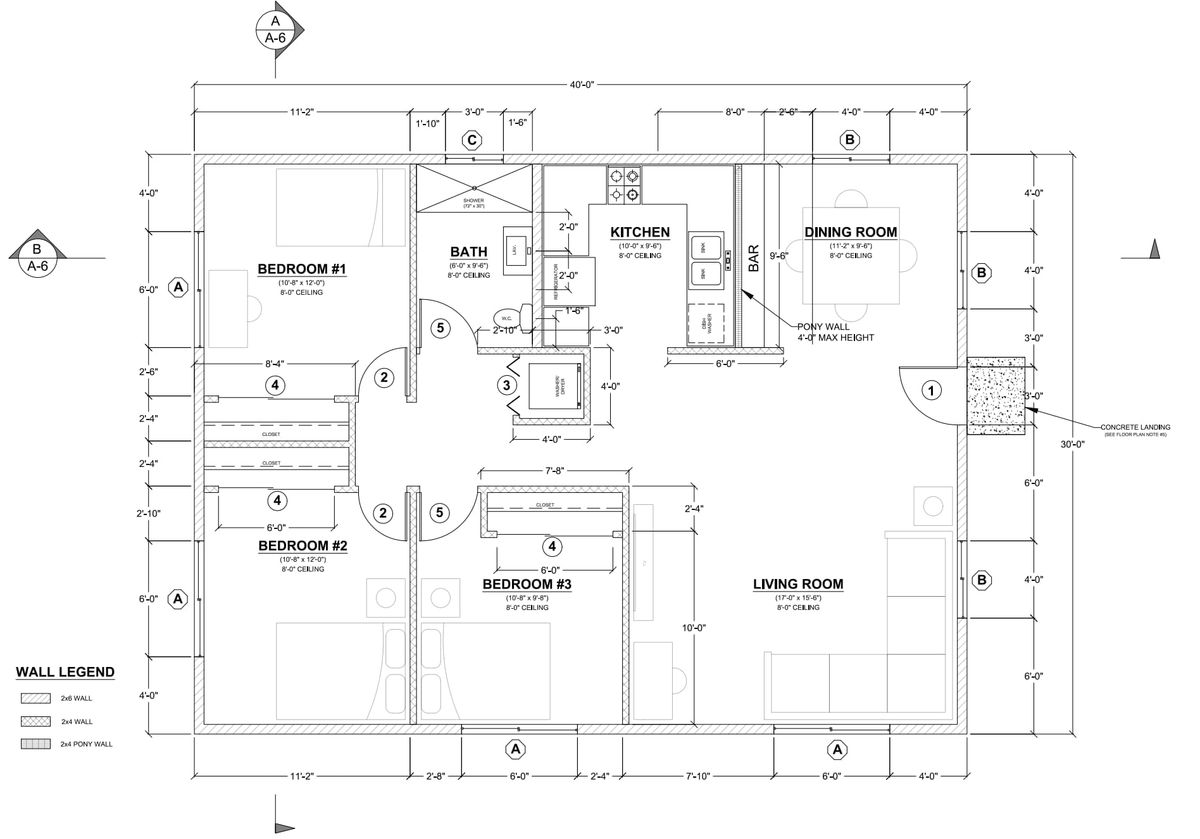 San Diego City Pre-approved three bedroom ADU plan