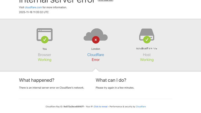 Internal Server Error page