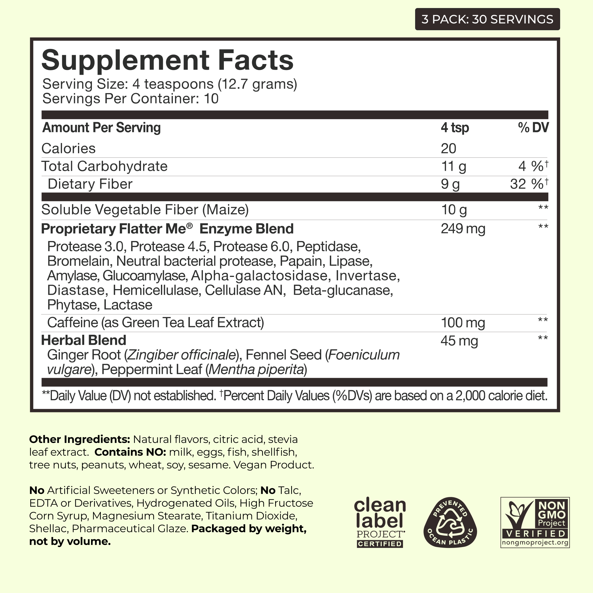 glp-1 ingredients list Flatter Me Fiber GLP-1 Booster