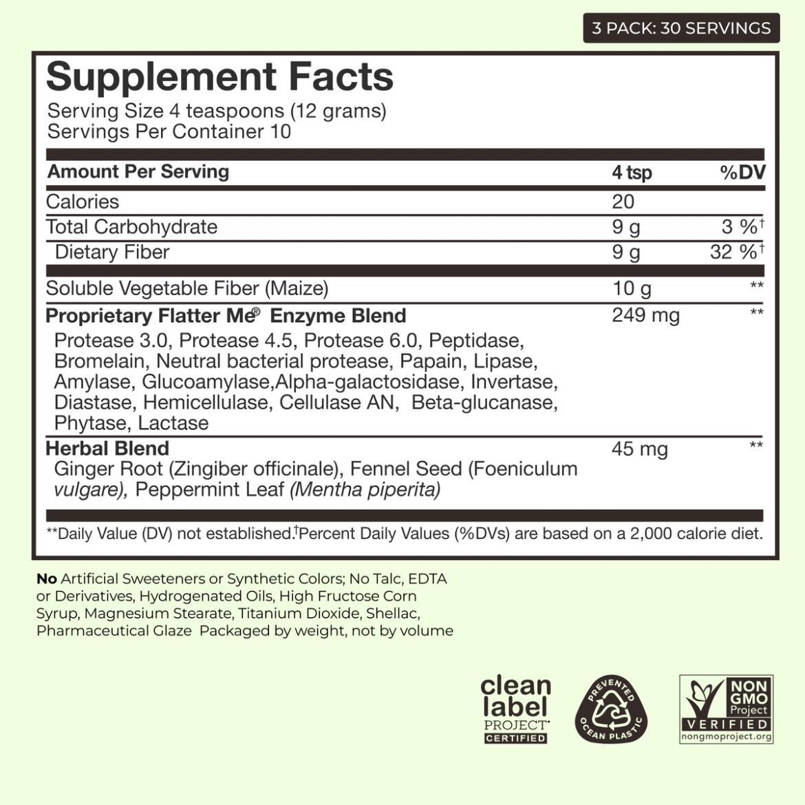 Flatter Me Fiber GLP‑1 Booster (30 servings)