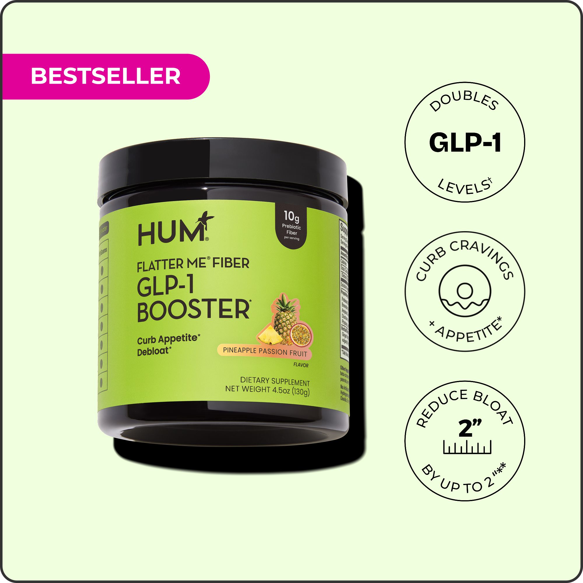 hum flatter me fiber glp 1 booster reviews Flatter Me Fiber GLP-1 Booster Pineapple Passion Fruit