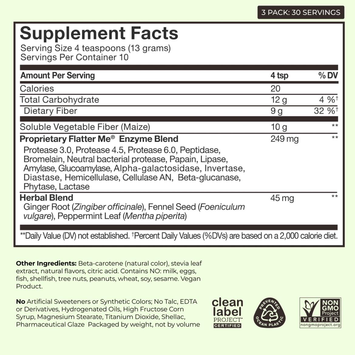 Flatter Me Fiber GLP‑1 Booster (30 servings)