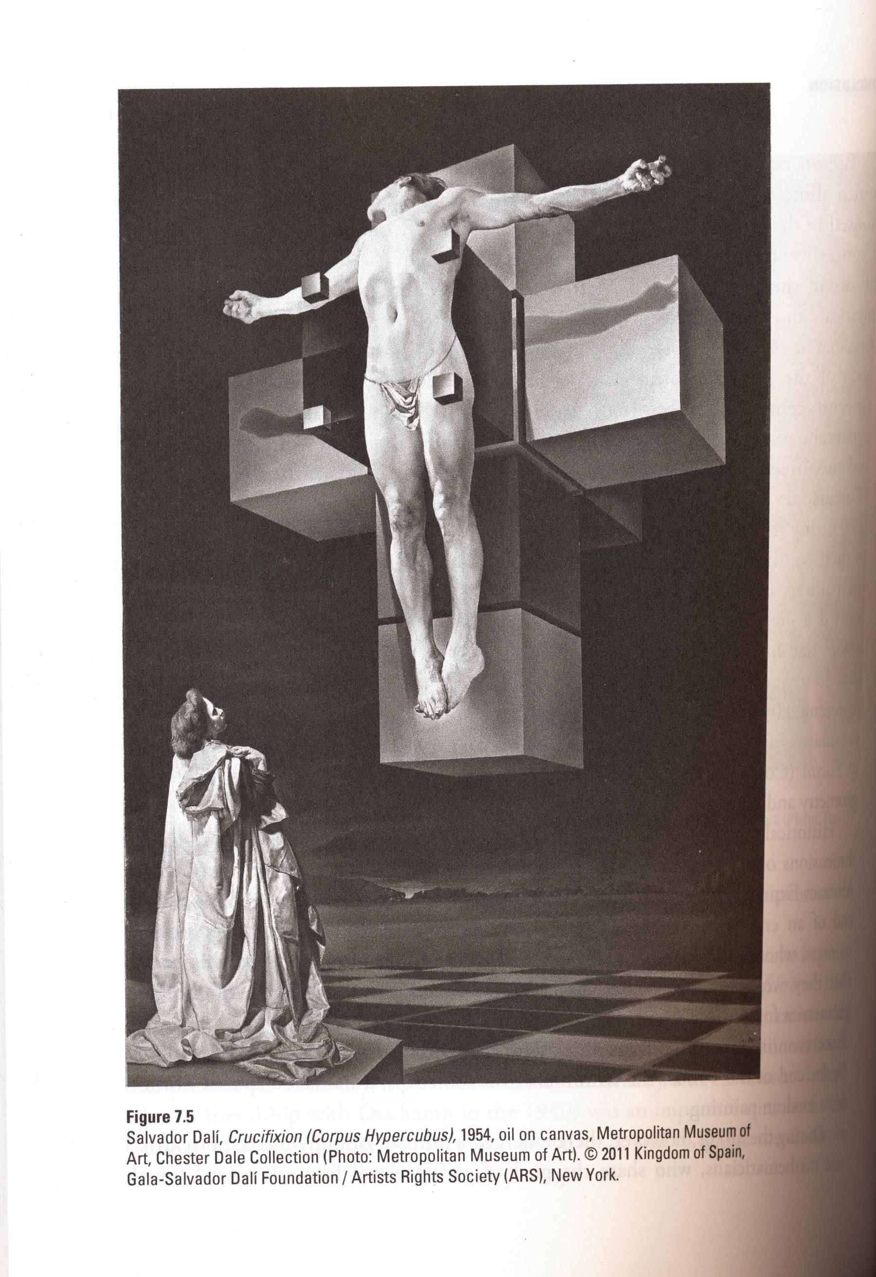 Image of christ crucified on unfolded Hypercube