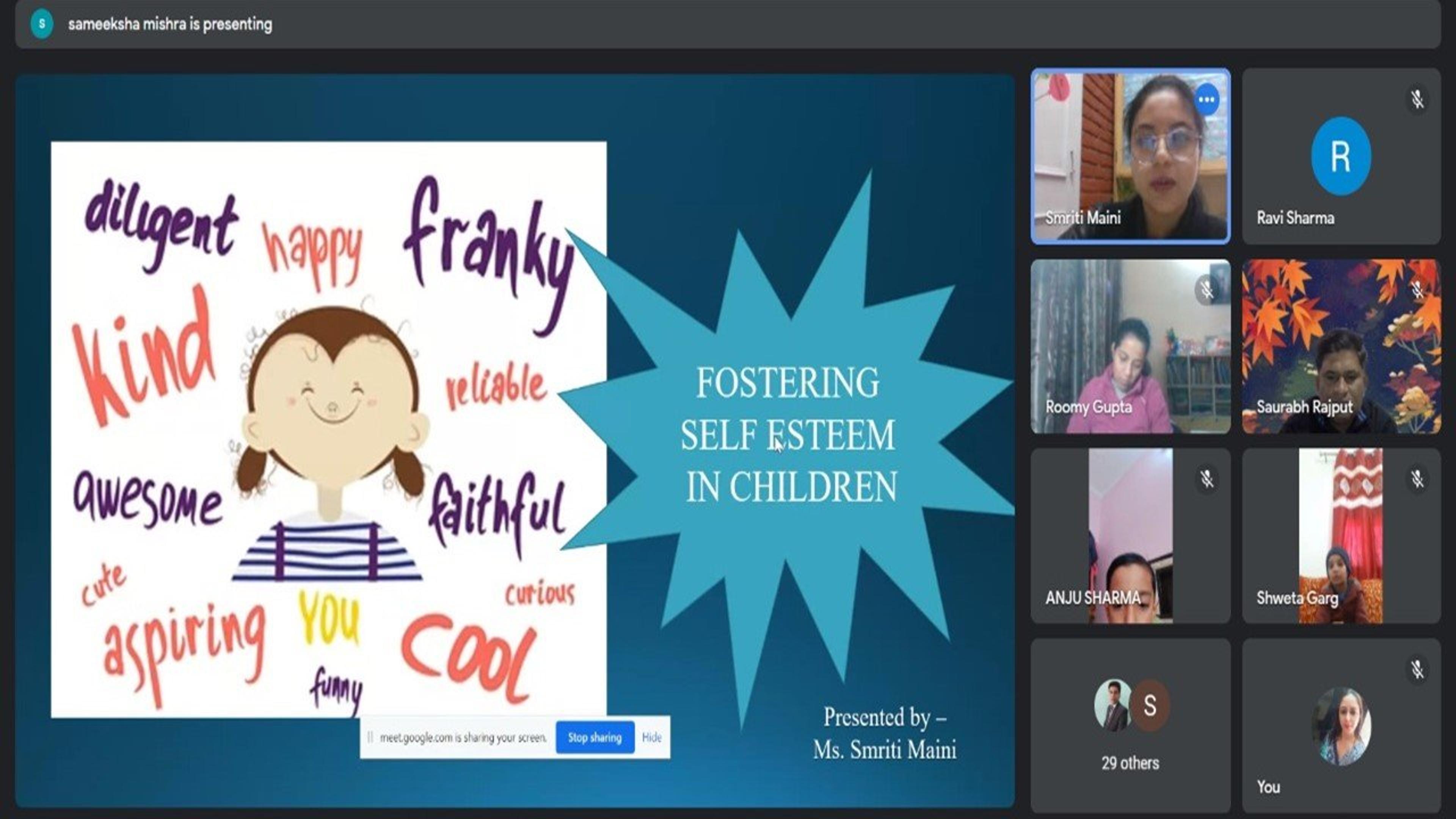 Workshop on Fostering self esteem in Children (Nur & KG) — event photograph 1