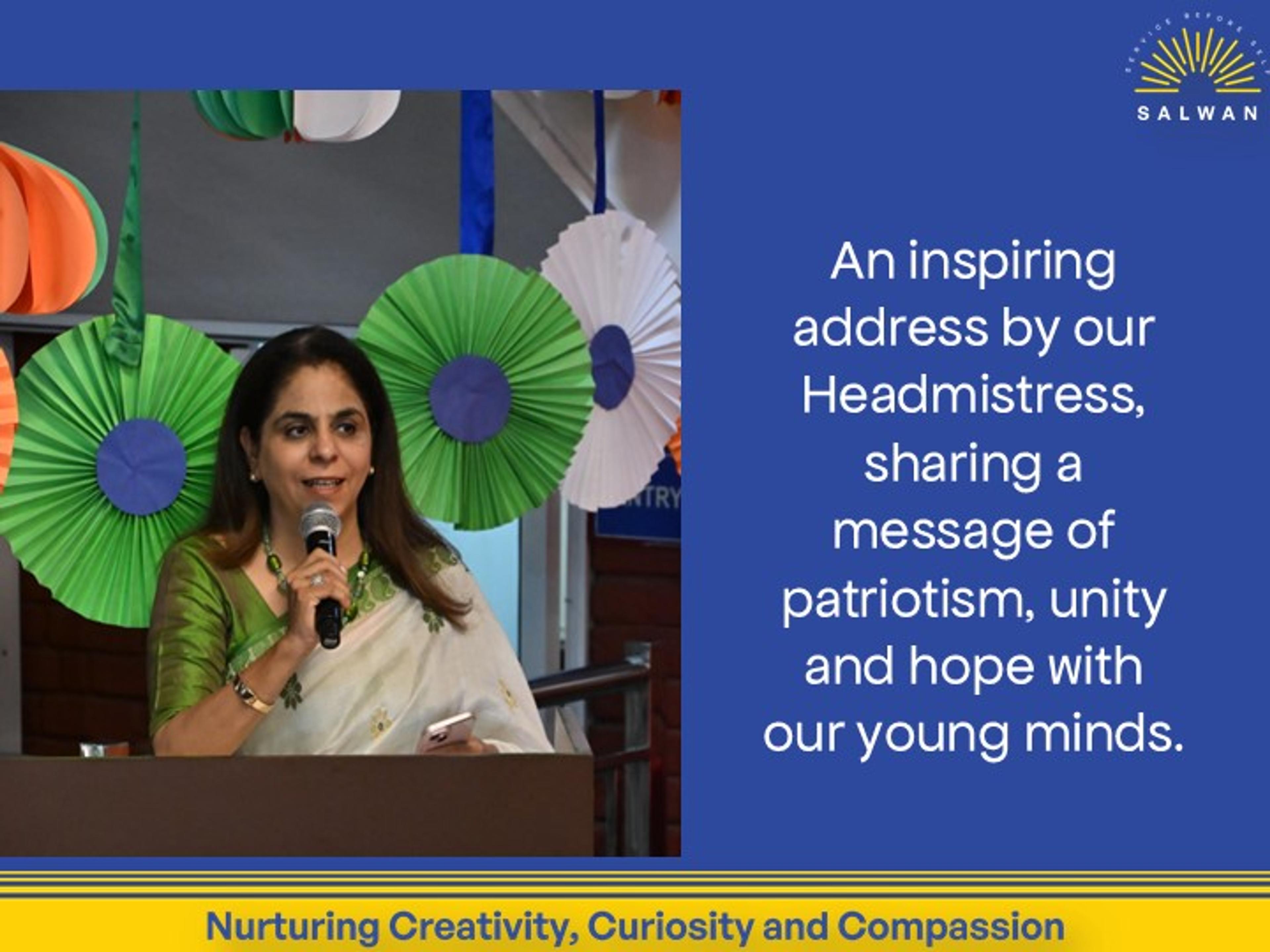 An Inspiring address by our Headmistress