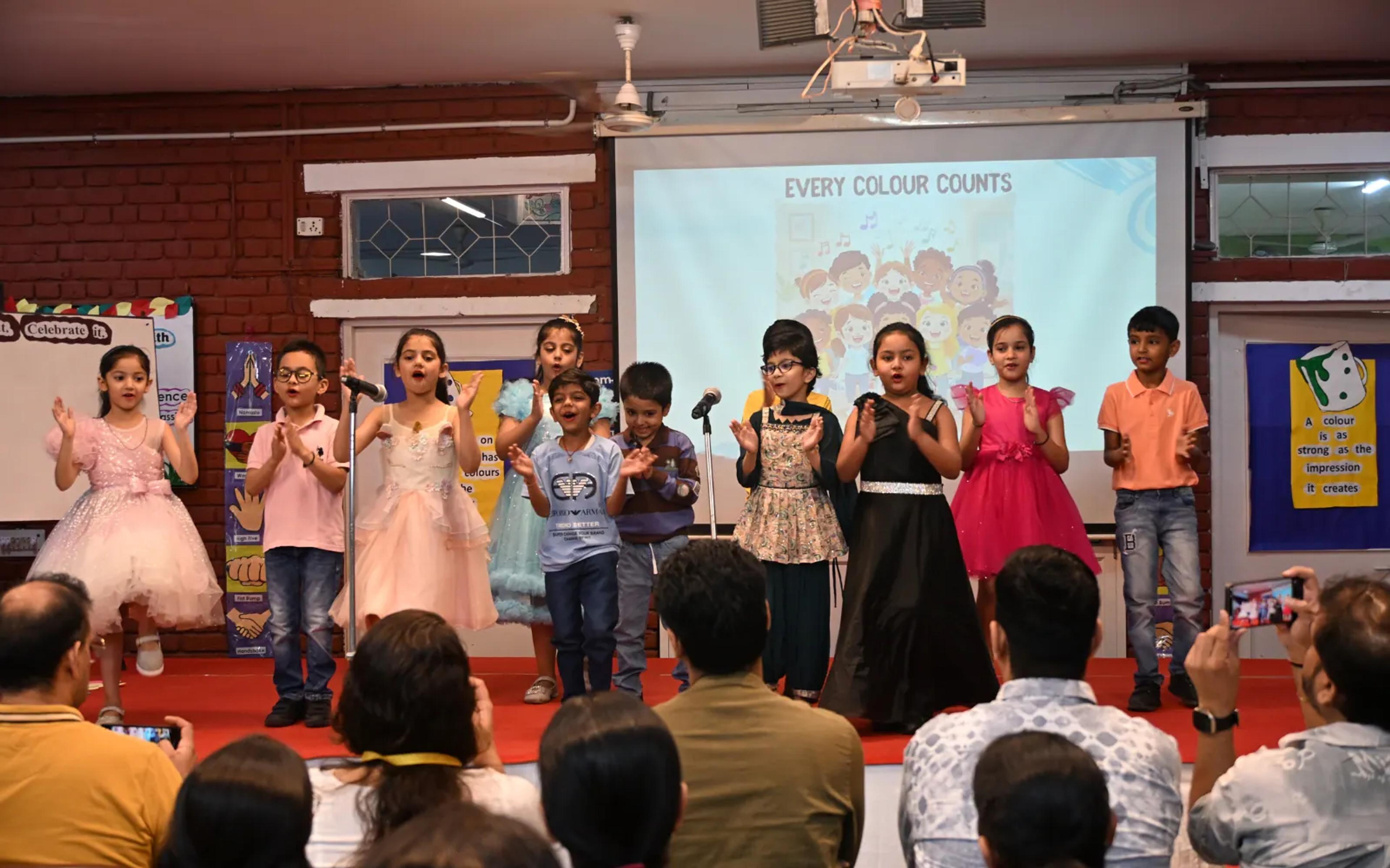 Children performing for their families