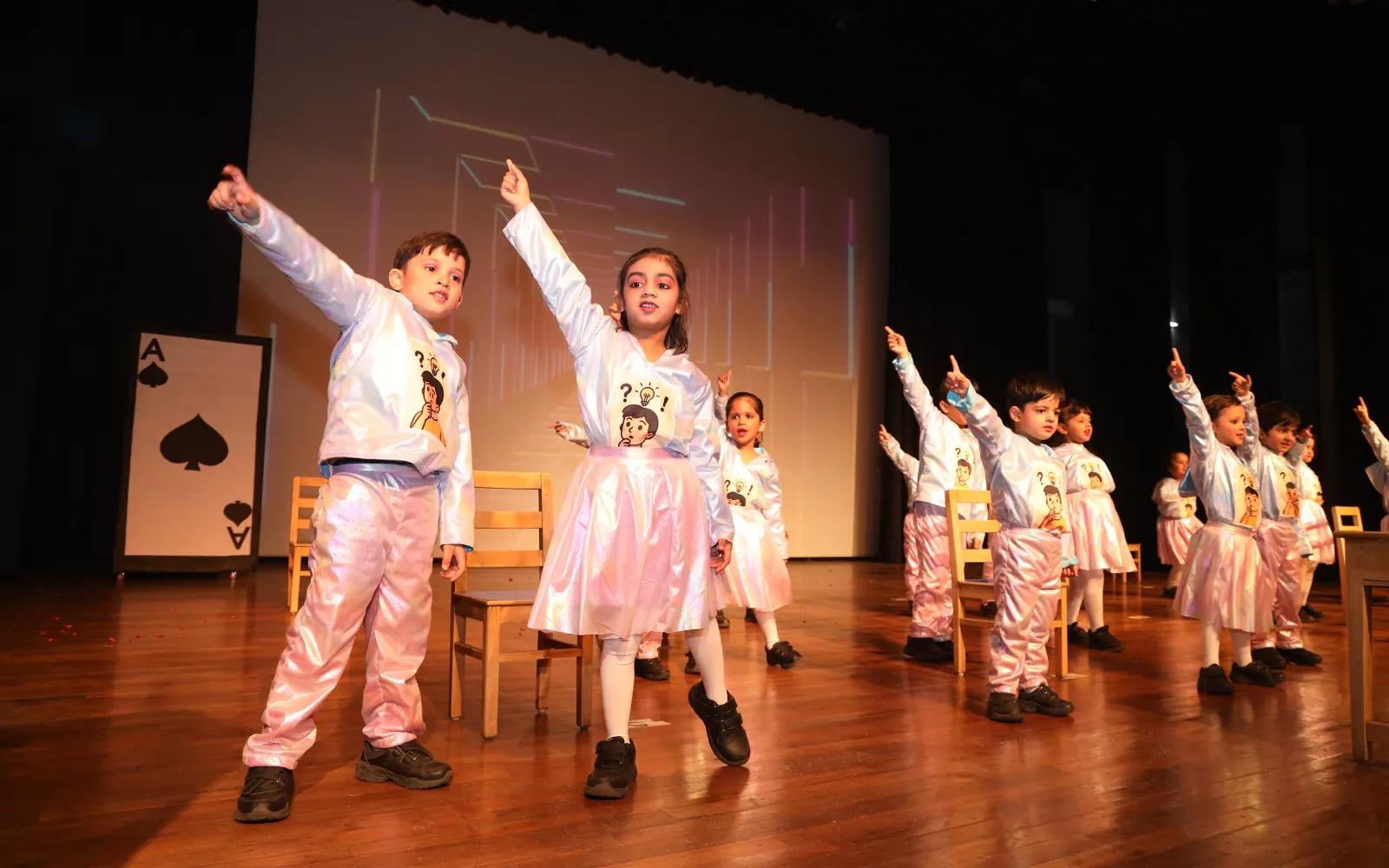 Young learners performing on stage