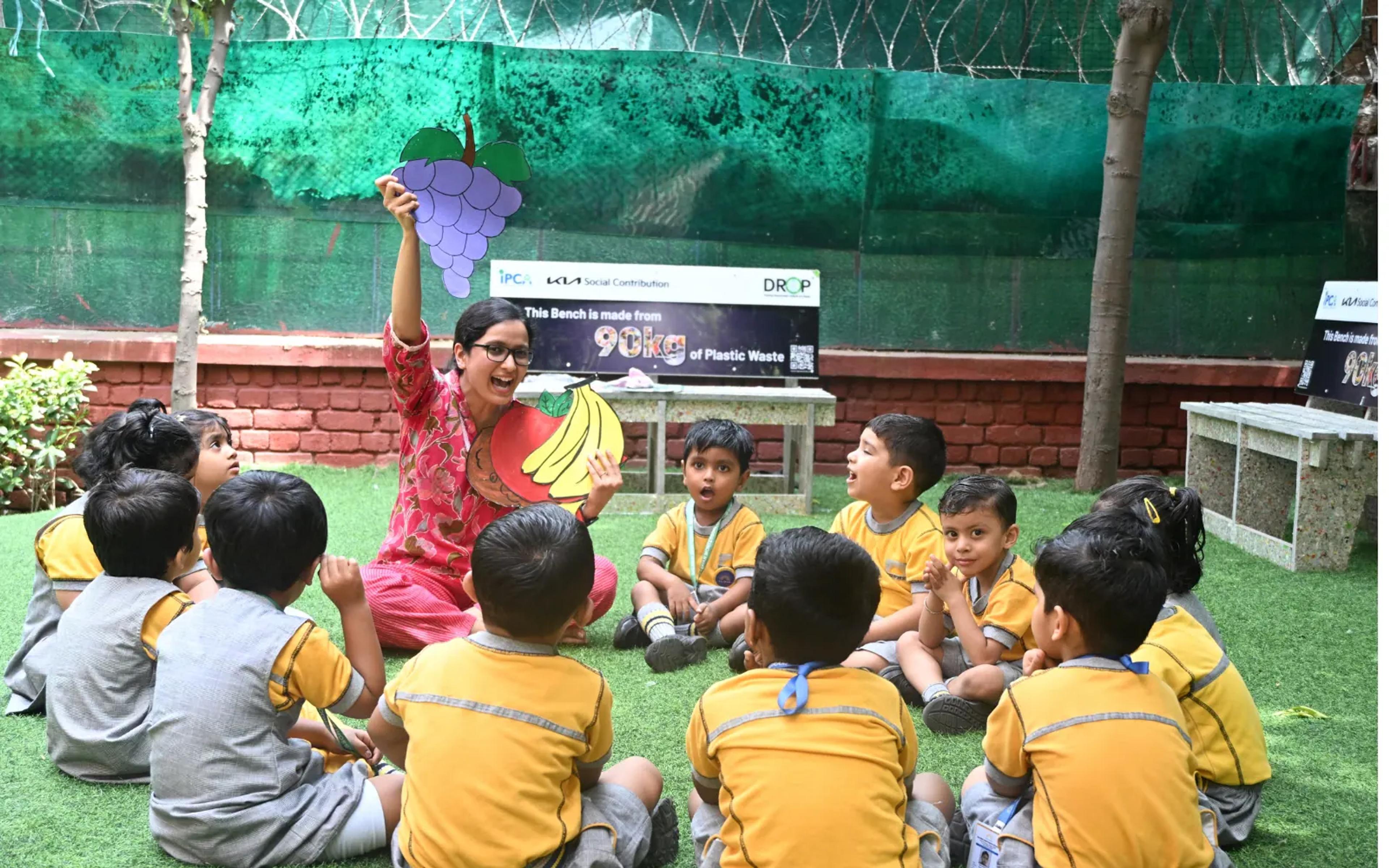 Storytelling session in the garden