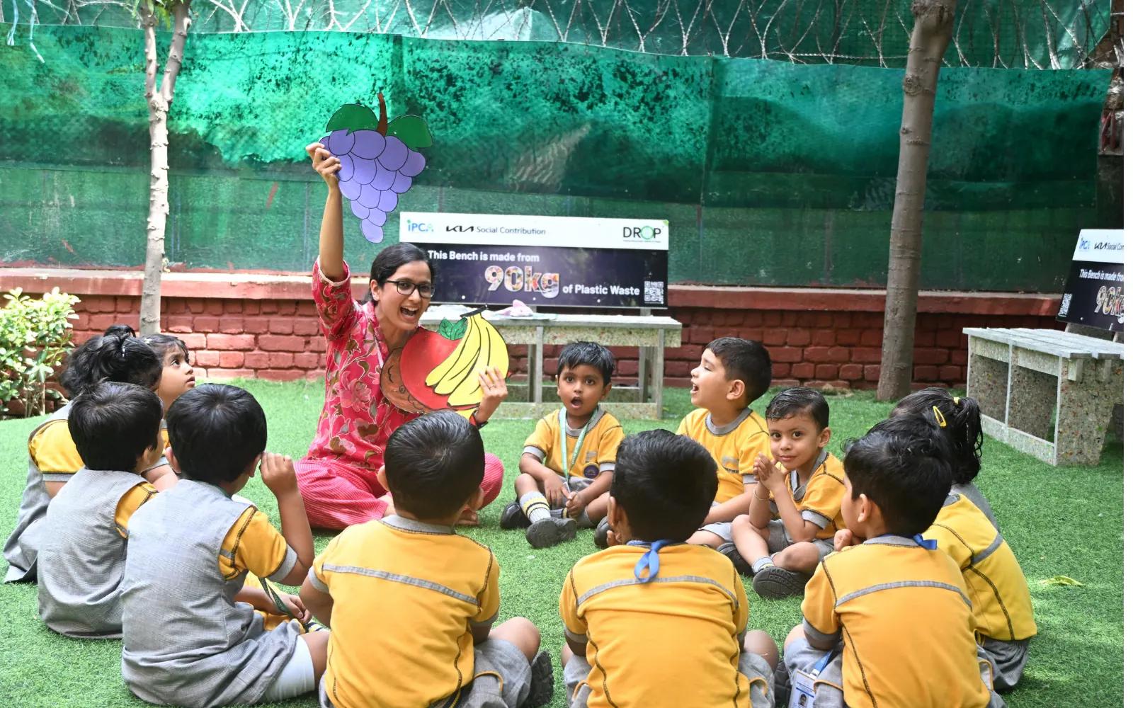 Storytelling session in the garden
