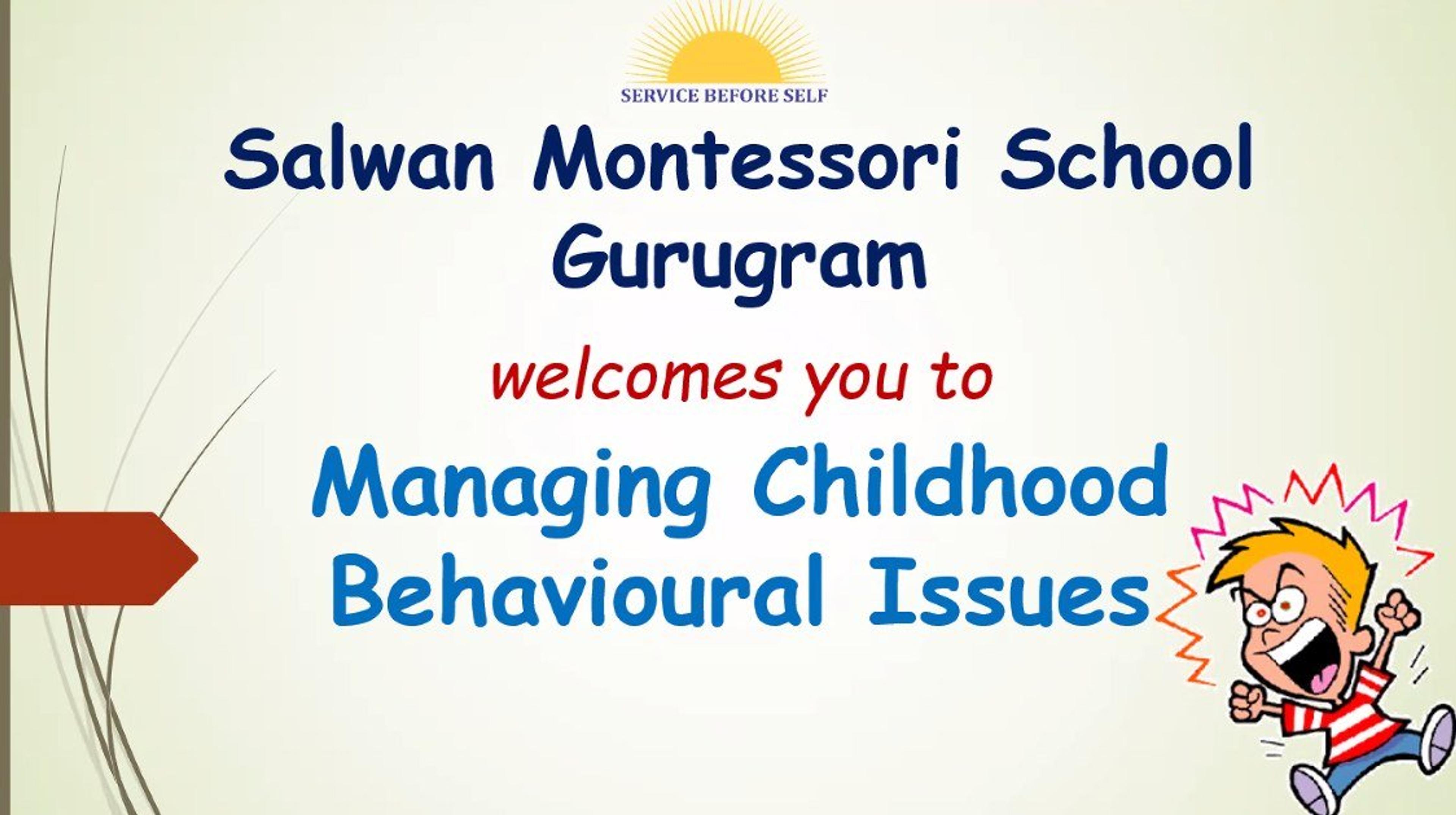 Workshop – Managing Childhood Behavioural Issues