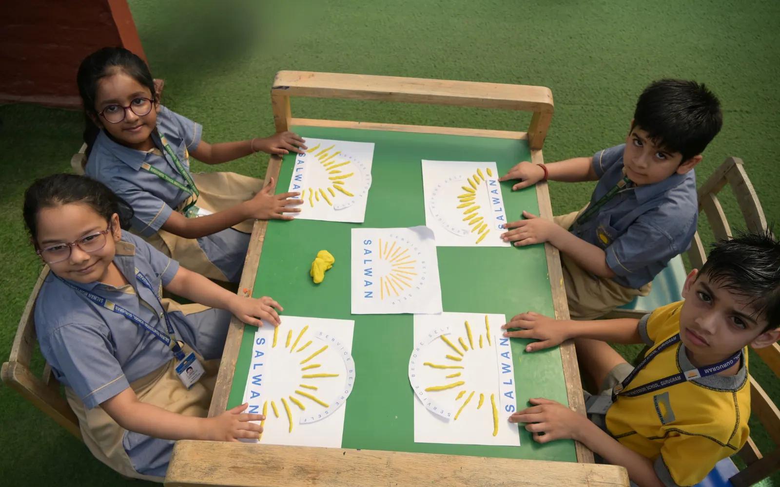 Children working on a collaborative activity