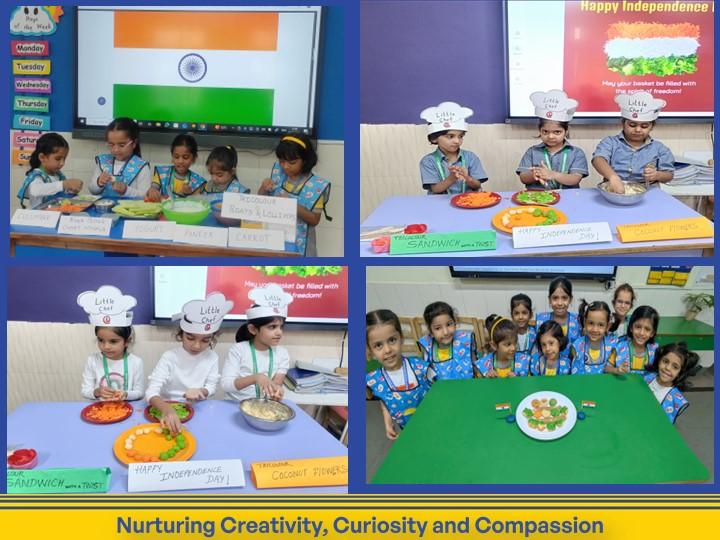 Little chefs explored creativity and patriotism through fun, imaginative fireless cooking.