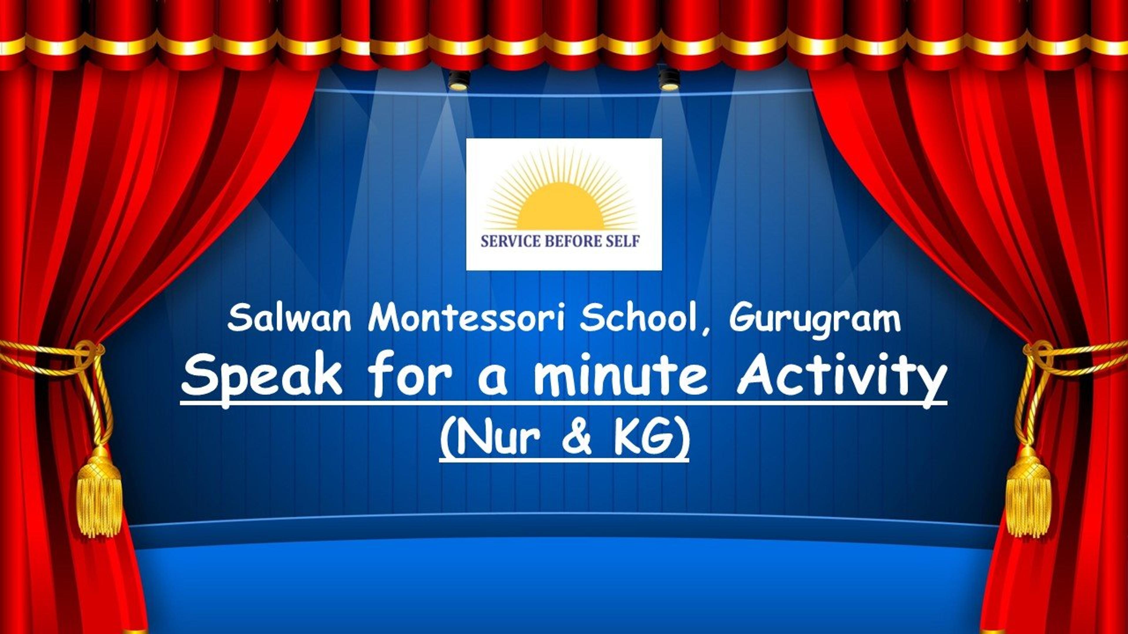 Speak for a minute Activity (Nur & KG)