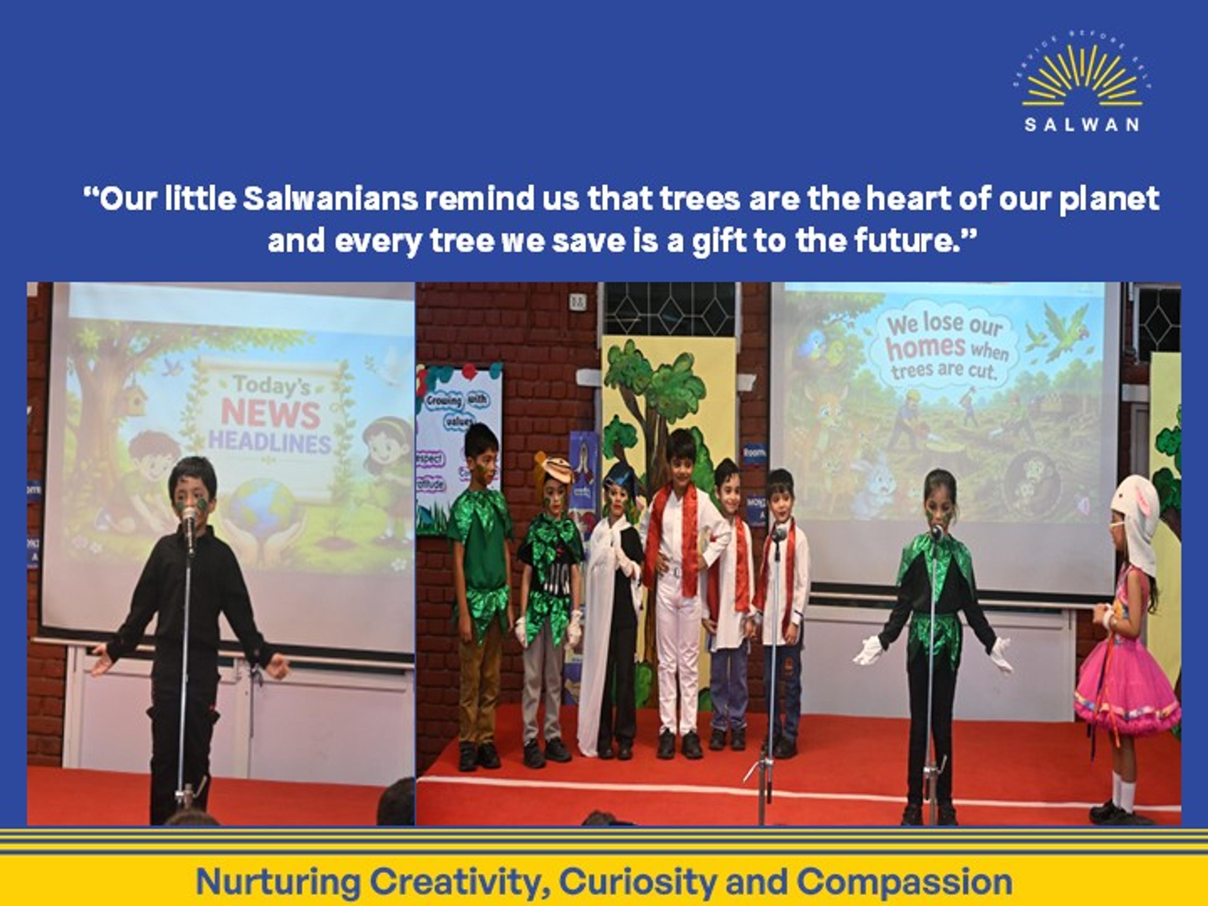 "Our little Salwanians present a vibrant dance drama that celebrates the beauty of nature and inspires us to protect our green heritage."