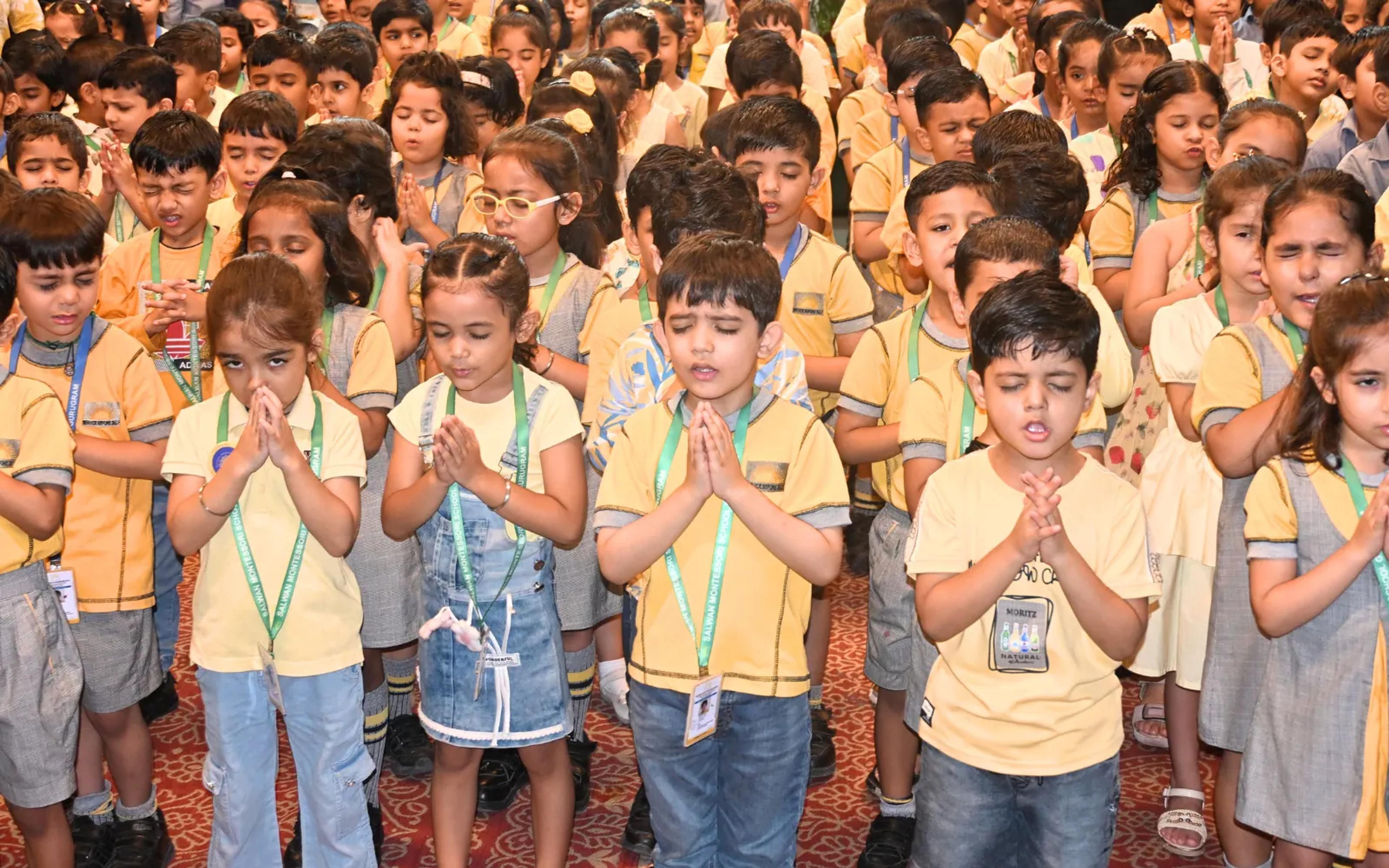 Students gathered during an assembly