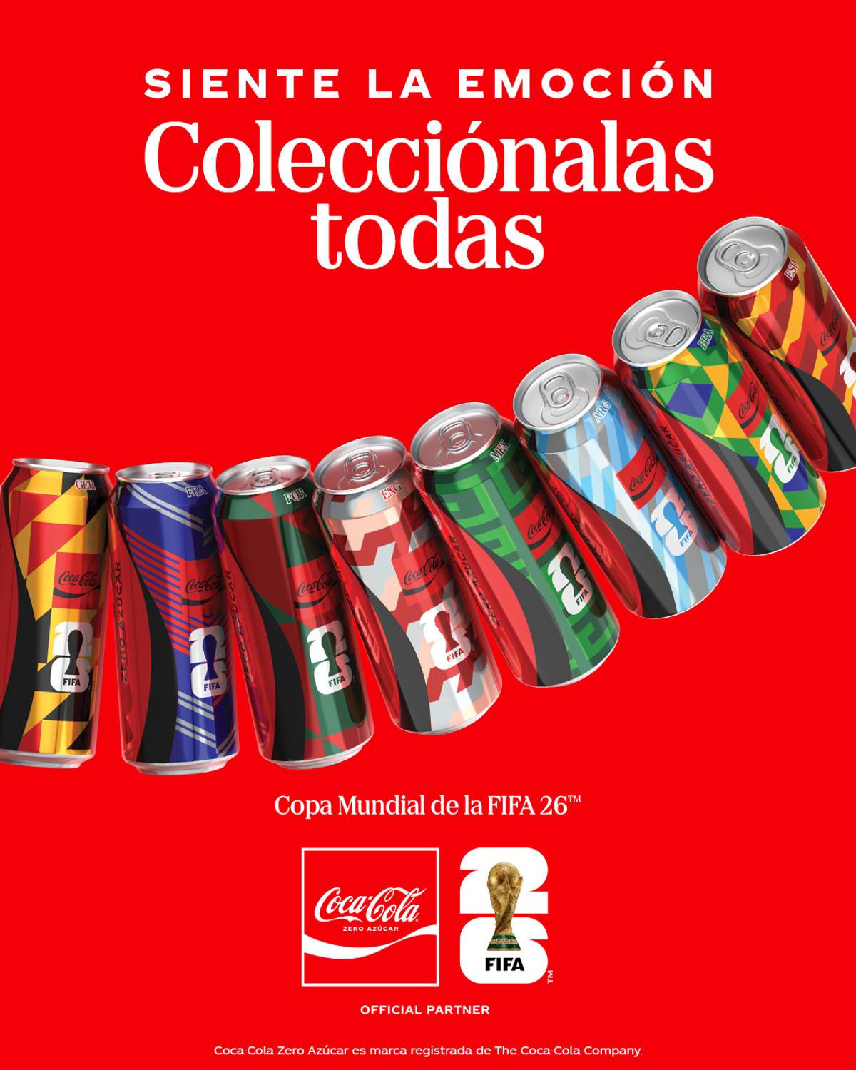 Colecciona las 8 latas de edición limitada de Coca-Cola Zero Azúcar con los países participantes del Mundial de fútbol 